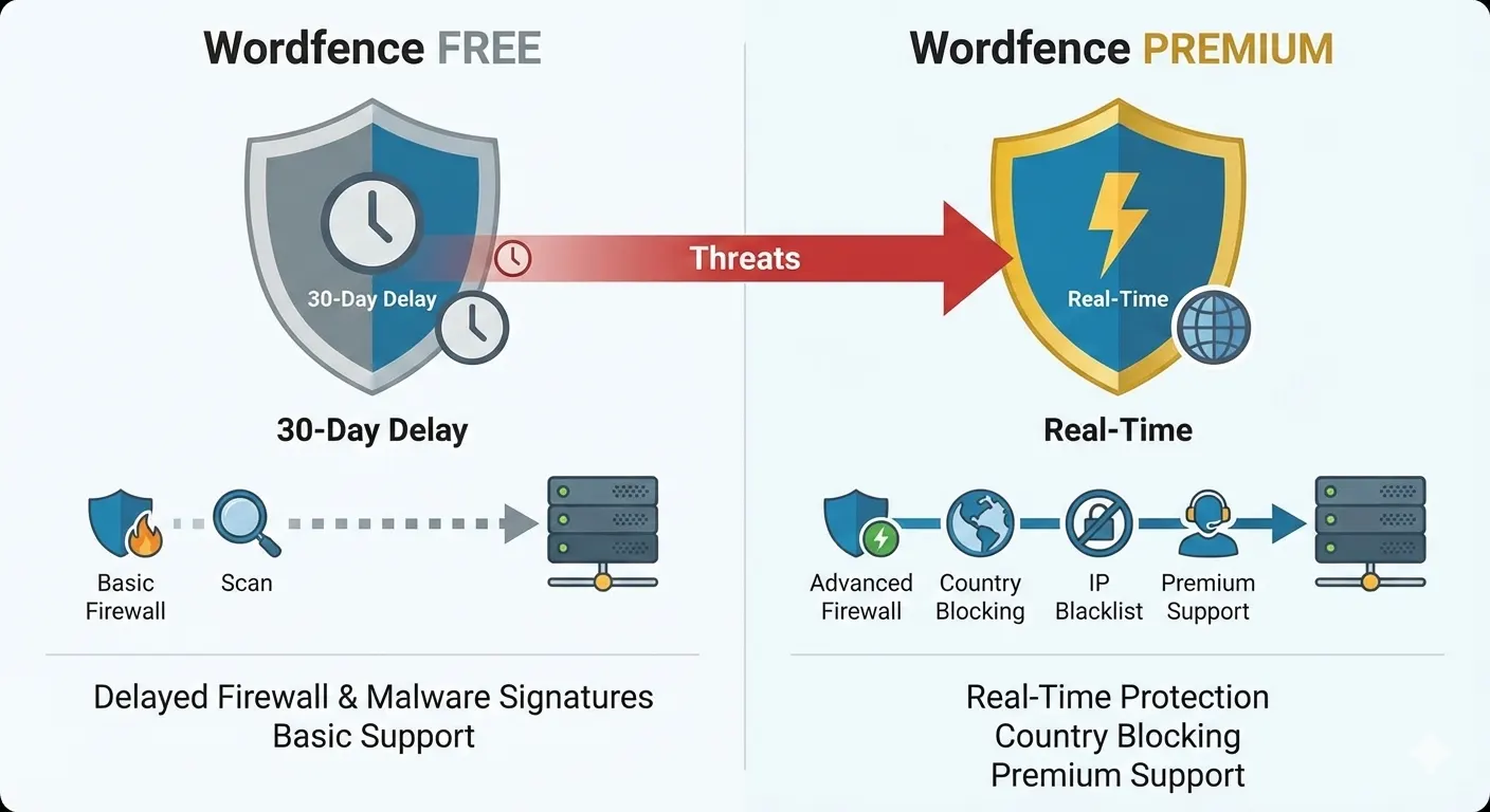 Wordfence Free vs. Premium: Ποια Έκδοση Ταιριάζει στις Ανάγκες σας;